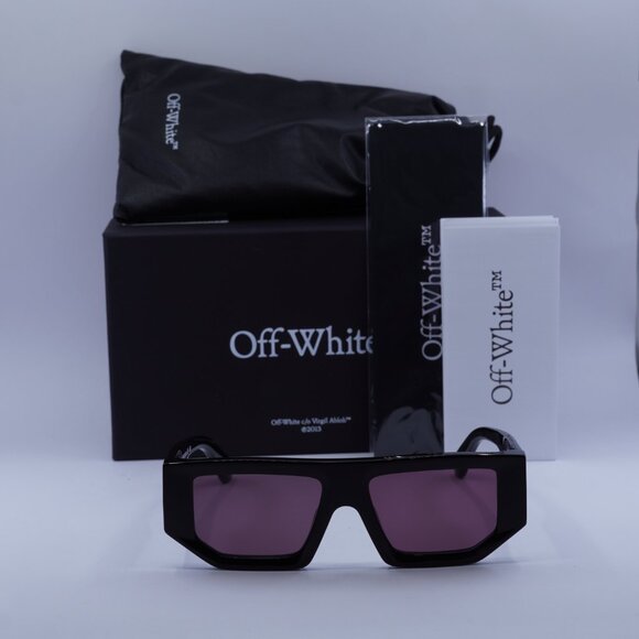 Off-White OERI13F VANCOUVER 1028 Geometric Sunglasses – Black/Burgundy - Picture 3 of 12